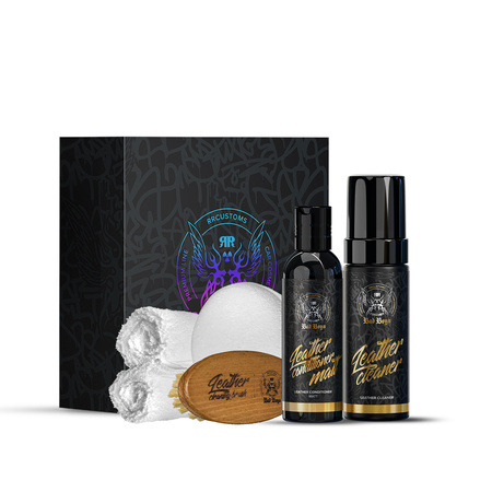 BadBoys Leather Care Set Standard - Zestaw do czyszczenia oraz konserwacji tapicerki skórzanej 